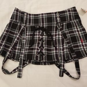 Brand New Vintage Tripp NYC  Plaid Suspender Skirt